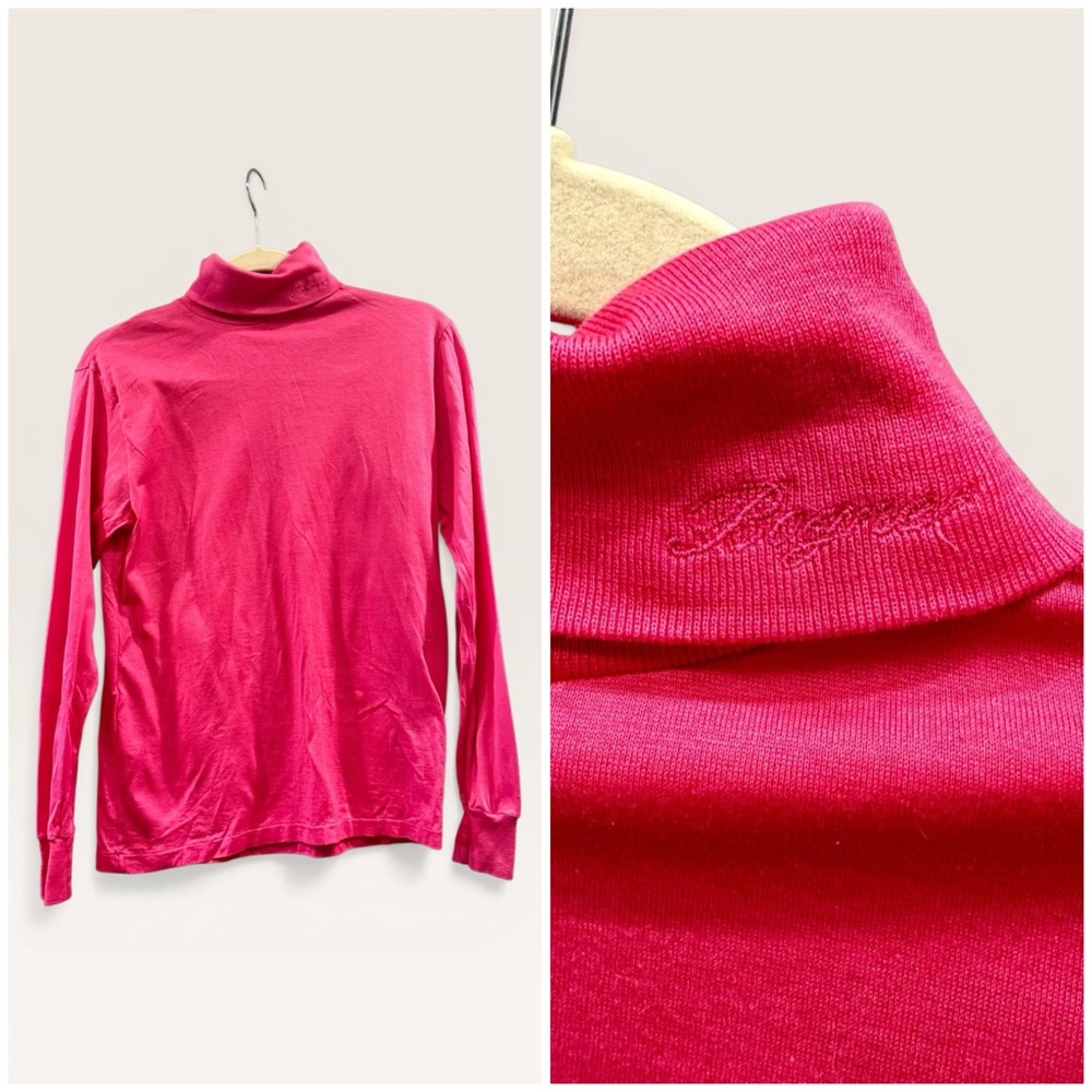 Bogner Vintage Barbie Pink Turtleneck Sweater w/ Script Logo